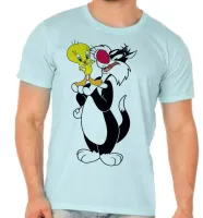 camiseta adulto ou infantil Gato frajo e Piu piu amigos - Foto 3