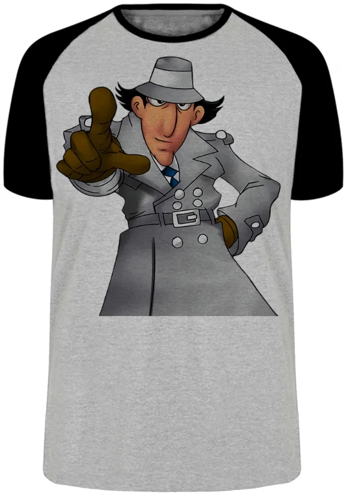 Camiseta adulto ou infantil inspetor bugiganga desenho antigo Imagem