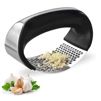 Amassador Espremedor Triturador De Alho Inox Manual Cozinha Garlic Press