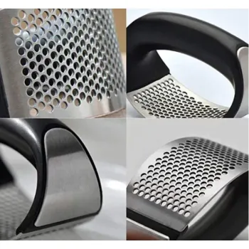 Amassador Espremedor Triturador De Alho Inox Manual Cozinha Garlic Press - Foto 2