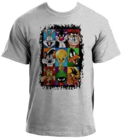 Camiseta adulto ou infantil Pernalonga frajola taz mania piu piu patolino coiote marvin marciano ligeirinho pepe le pew - Foto 3