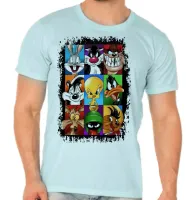 Camiseta adulto ou infantil Pernalonga frajola taz mania piu piu patolino coiote marvin marciano ligeirinho pepe le pew - Foto 4