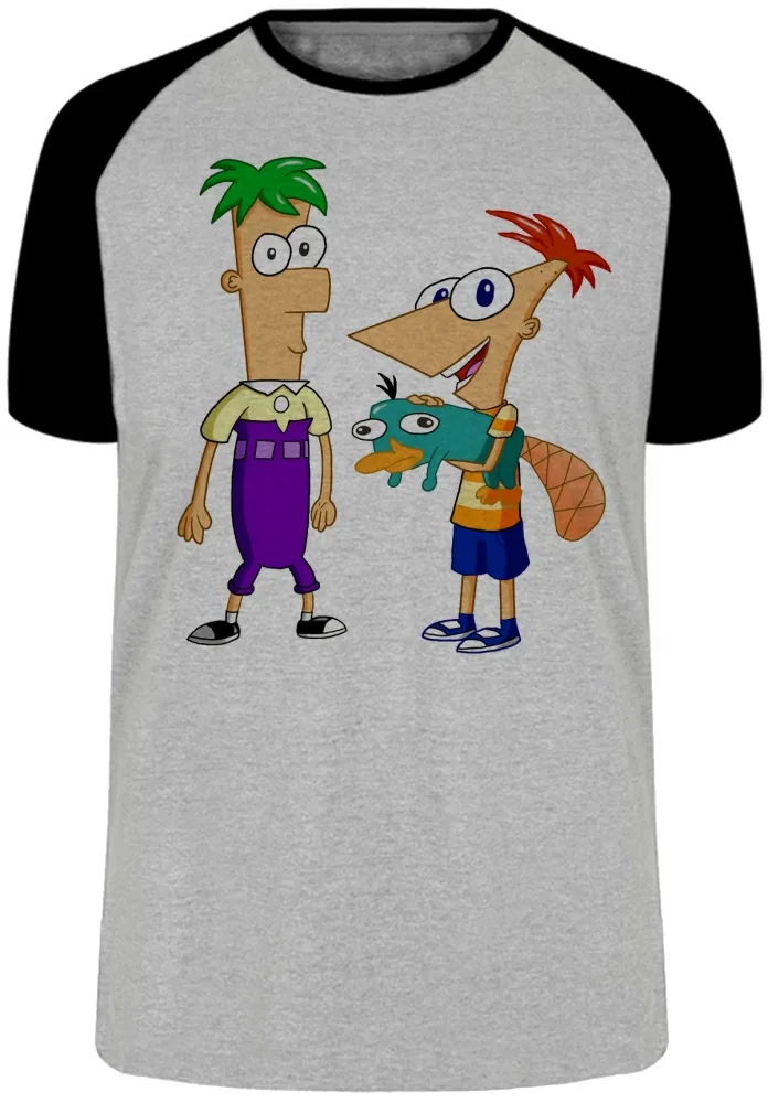 Camiseta adulto ou infantil Phineas e Feb desenho antigo Imagem