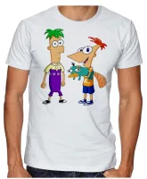 Camiseta adulto ou infantil Phineas e Feb desenho antigo - Foto 3