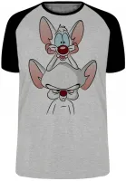 Camiseta adulto ou infantil Pink eo Cérebro desenho antigo bom - Foto 3