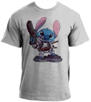 Camiseta adulto ou infantil Stitch deadpool desenho animado - Foto 3
