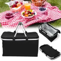 Cesta Térmica Bolsa Grande Dobrável Cooler Praia Lanche Piquenique Camping Bebidas 30 Litros - Foto 4