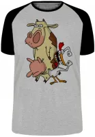 Camiseta adulto ou infantil Vaca eo frango desenho cartoon - Foto 4