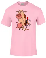 Camiseta adulto ou infantil Vaca eo frango desenho cartoon - Foto 5