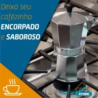 Cafeteira Italiana Alumínio 6 Xícaras Aço Decorada Top Cafeteira Rápida 1,4 litros - Foto 6