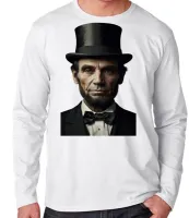 Camiseta manga longa Infantil ou Adulto abraham lincoln 16 presidente - Foto 2
