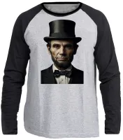 Camiseta manga longa Infantil ou Adulto abraham lincoln 16 presidente - Foto 3