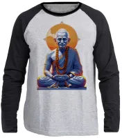 Camiseta manga longa Infantil ou Adulto Gandhi india lider espiritual - Foto 2