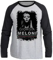 Camiseta manga longa Infantil ou Adulto Giorgia Meloni italia direita - Foto 3