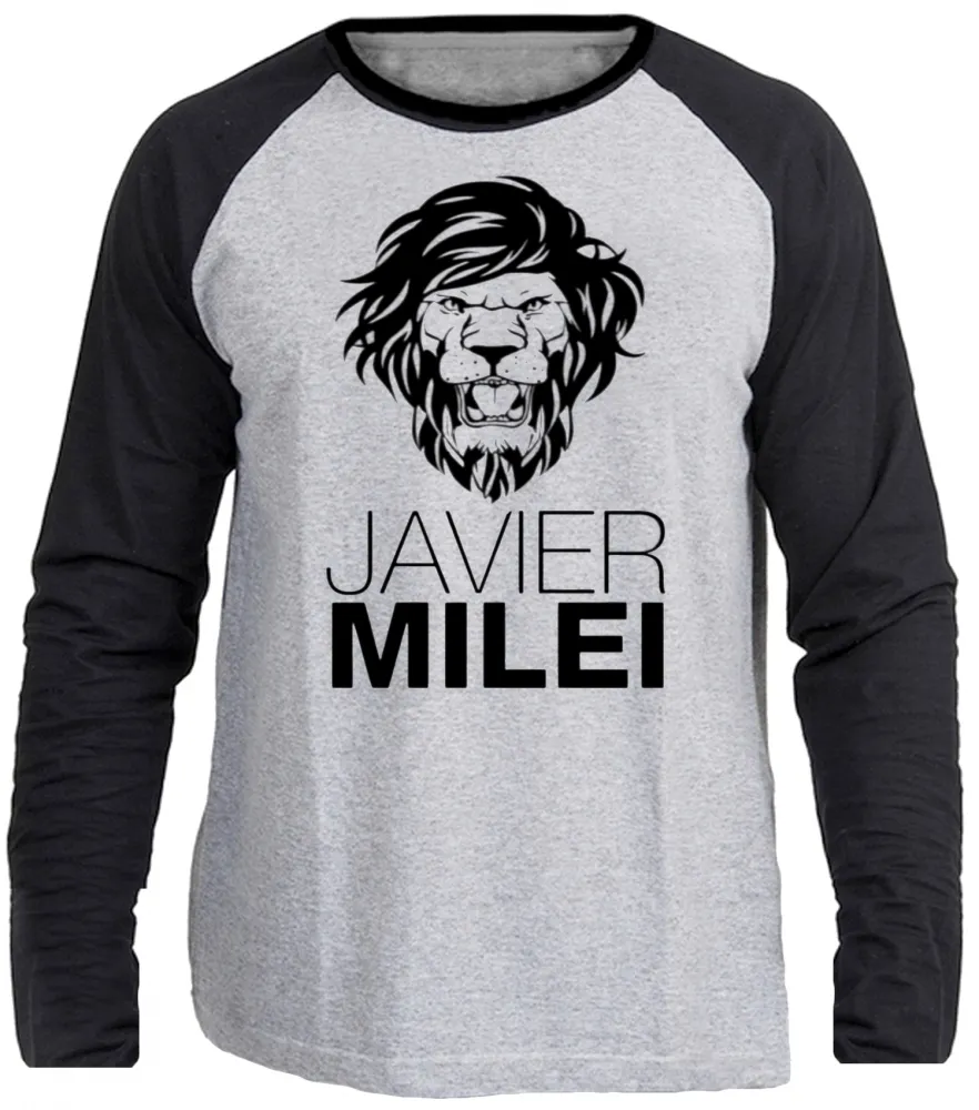 Camiseta manga longa Infantil ou Adulto Javier Milei Argentina