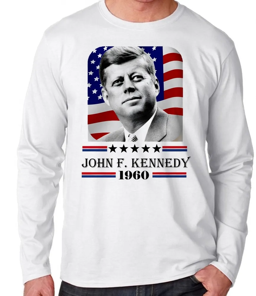 Camiseta manga longa Infantil ou Adulto John F. Kennedy Presidente