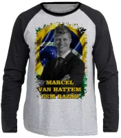 Camiseta manga longa Infantil ou Adulto Marcel Van Hattem Patriota Brasil - Foto 3