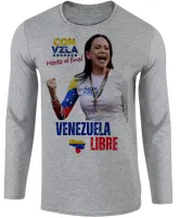 Camiseta manga longa Infantil ou Adulto Maria Corina Machado Venezuela - Foto 3