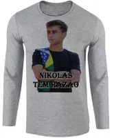Camiseta manga longa Infantil ou Adulto Nikolas ferreira tem razão - Foto 2