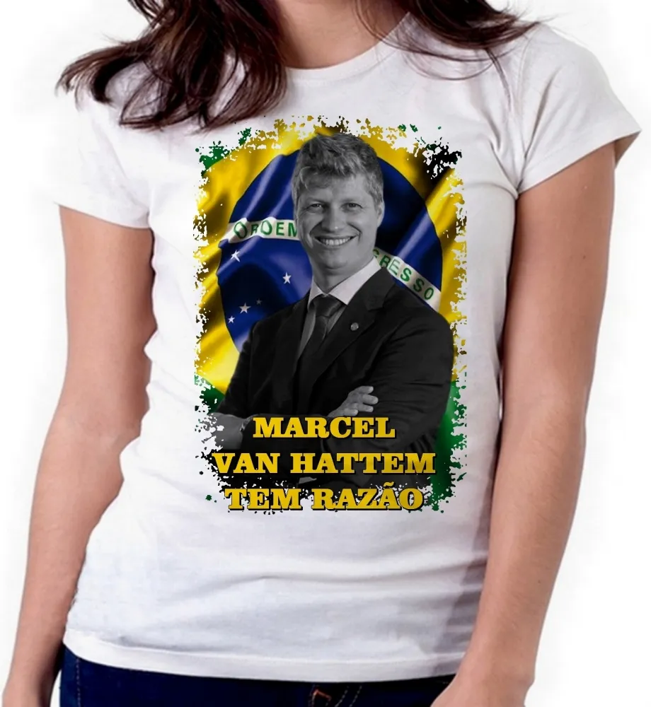 Baby look blusa feminina Marcel Van Hattem Patriota Brasil