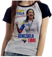 Baby look blusa feminina Maria Corina Machado Venezuela - Foto 4