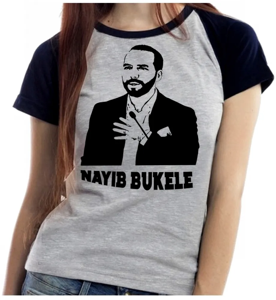Baby look blusa feminina Nayib Bukele presidente Imagem