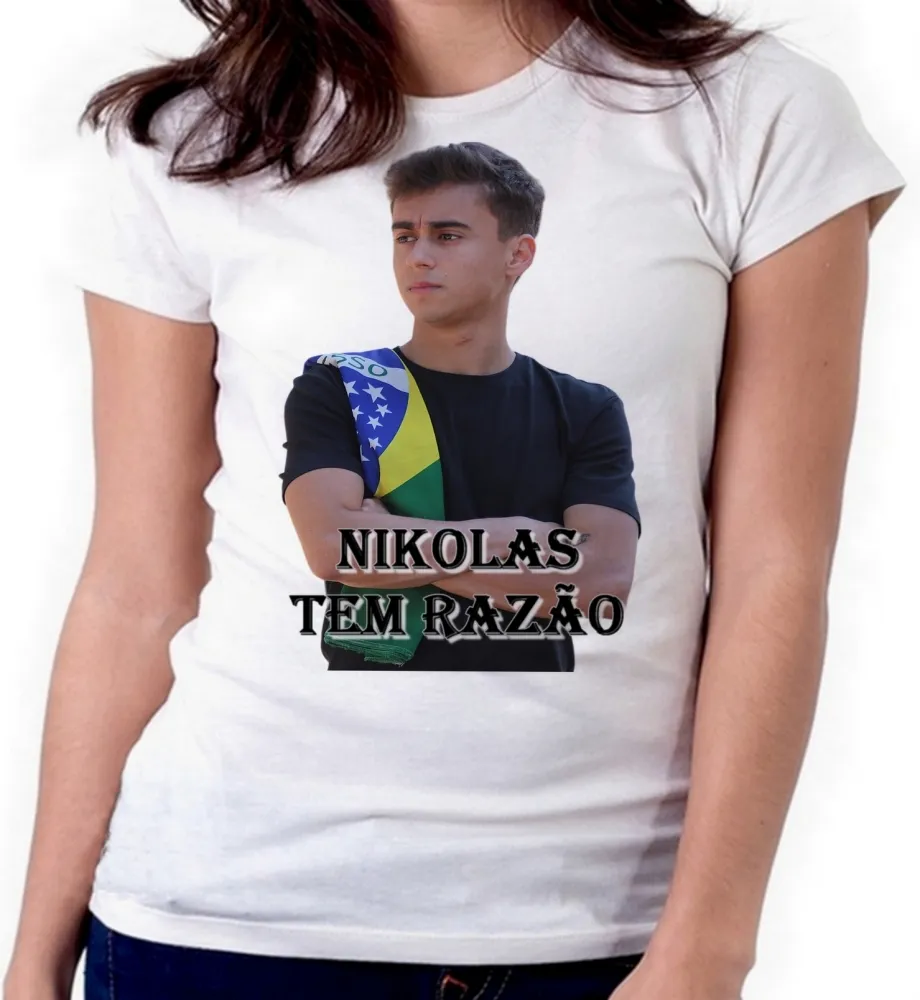 Baby look blusa feminina Nikolas ferreira tem razão Imagem
