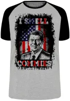 Baby look blusa feminina Ronald Reagan Presidente americano - Foto 3