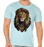 Camiseta adulto ou infantil Leão rei Juda Jesus Cristo salvador - Foto 2