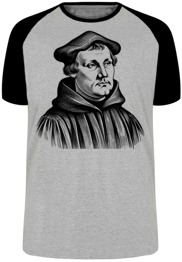 Camiseta adulto ou infantil Martin Lutero igreja Evangelica Protestante Imagem