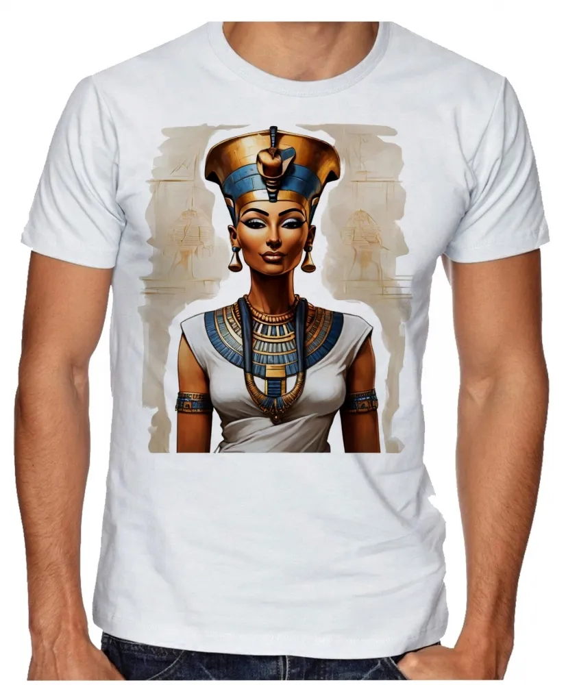 Camiseta adulto ou infantil Nefertite egito rainha cleopatra Imagem