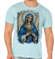 Camiseta adulto ou infantil Nossa Senhora Aparecida Jesus Mãe - Foto 2