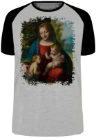 Camiseta adulto ou infantil Nossa Senhora Jesus João batista - Foto 2