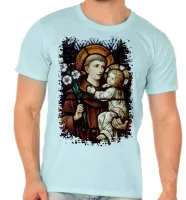 Camiseta adulto ou infantil Santo Antonio vitral - Foto 2