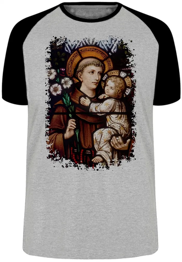 Camiseta adulto ou infantil Santo Antonio vitral