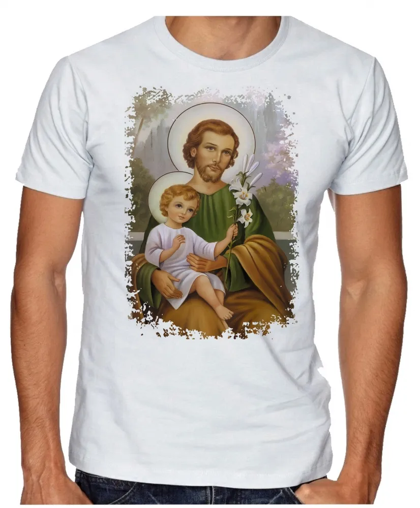 Camiseta adulto ou infantil São Jose Jesus Cristo Imagem