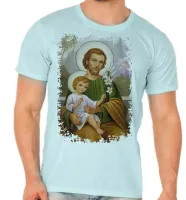 Camiseta adulto ou infantil São Jose Jesus Cristo - Foto 2