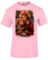 Camiseta adulto ou infantil São Jose Jesus Vitral - Foto 2