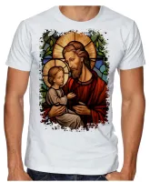 Camiseta adulto ou infantil São Jose Jesus Vitral - Foto 4