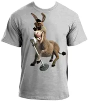 Camiseta adulto ou infantil Burro shrek cantando - Foto 3