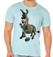 Camiseta adulto ou infantil Burro shrek cantando - Foto 5