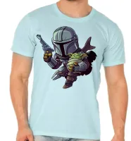 Camiseta adulto ou infantil Mandalorian e baby grogu yoda - Foto 5
