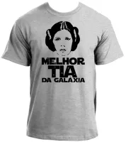 Camiseta adulto ou infantil Melhor Tia Titia star wars princesa - Foto 3