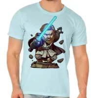 Camiseta adulto ou infantil obi wan kenobi jedi star wars - Foto 4