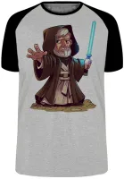 Camiseta adulto ou infantil obi wan kenobi velho star wars - Foto 4