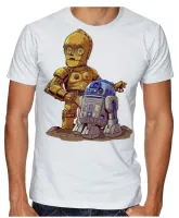 Camiseta adulto ou infantil Robo star wars C 3po r2 d2 - Foto 3