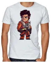 Camiseta adulto ou infantil Star wars piloto Poe Dameron - Foto 2