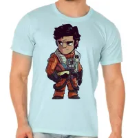 Camiseta adulto ou infantil Star wars piloto Poe Dameron - Foto 4