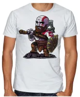 Camiseta adulto ou infantil Kratos Deus da guerra barba - Foto 2