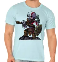 Camiseta adulto ou infantil Kratos Deus da guerra barba - Foto 3